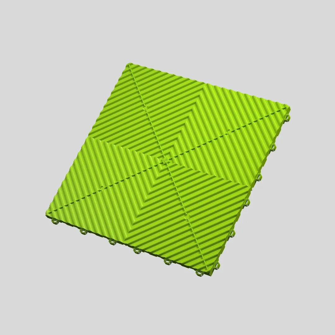 Floor On Floor modular floor tile, lime green CGI render