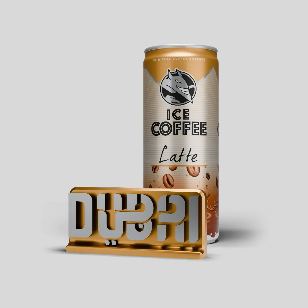 HELL Ice Coffee Dubai campaign key visual with 3D Dubai lettering